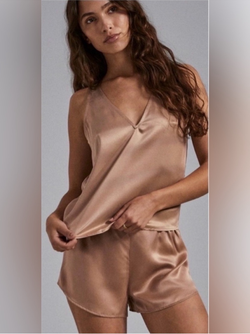 Lunya Washable Silk V Tank Shorts Pajama Set